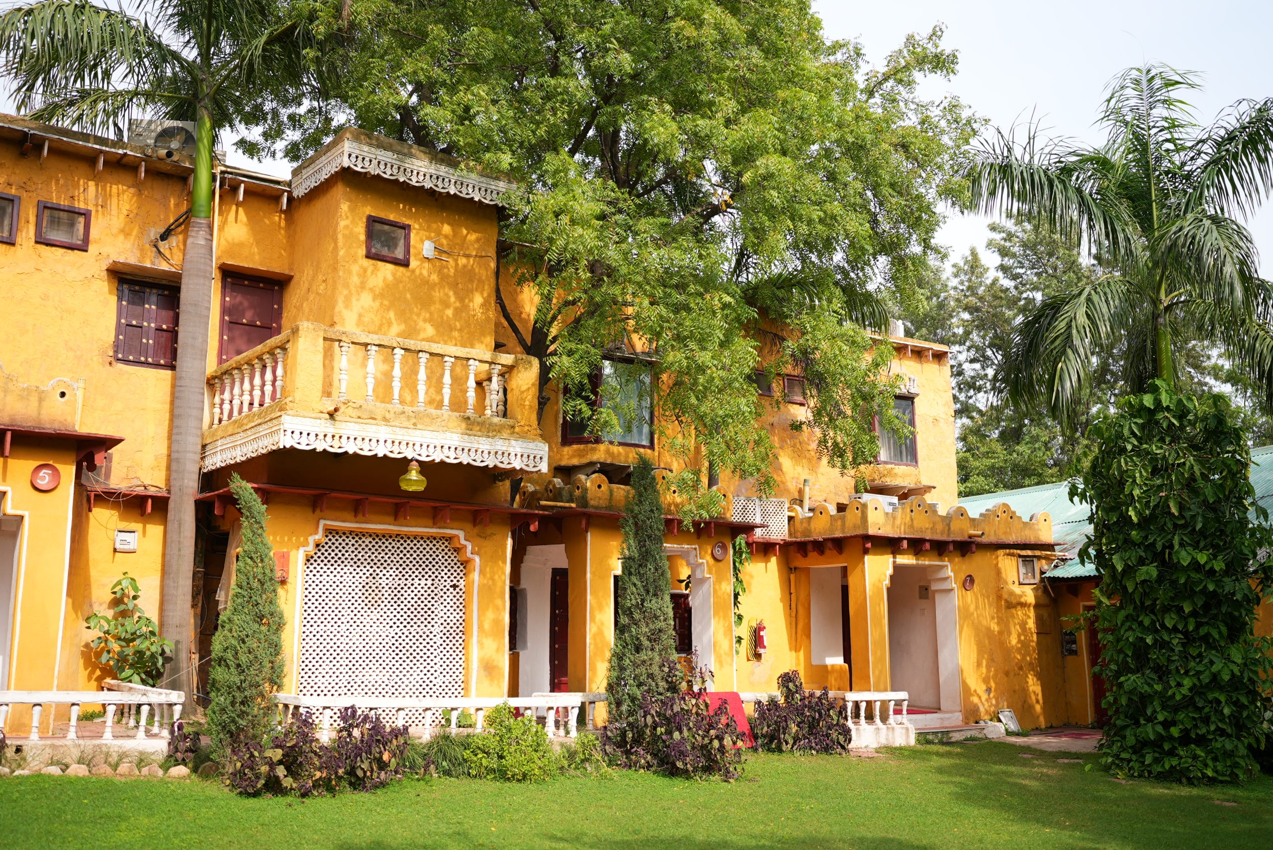 Traditional building and gardens at Surjivan